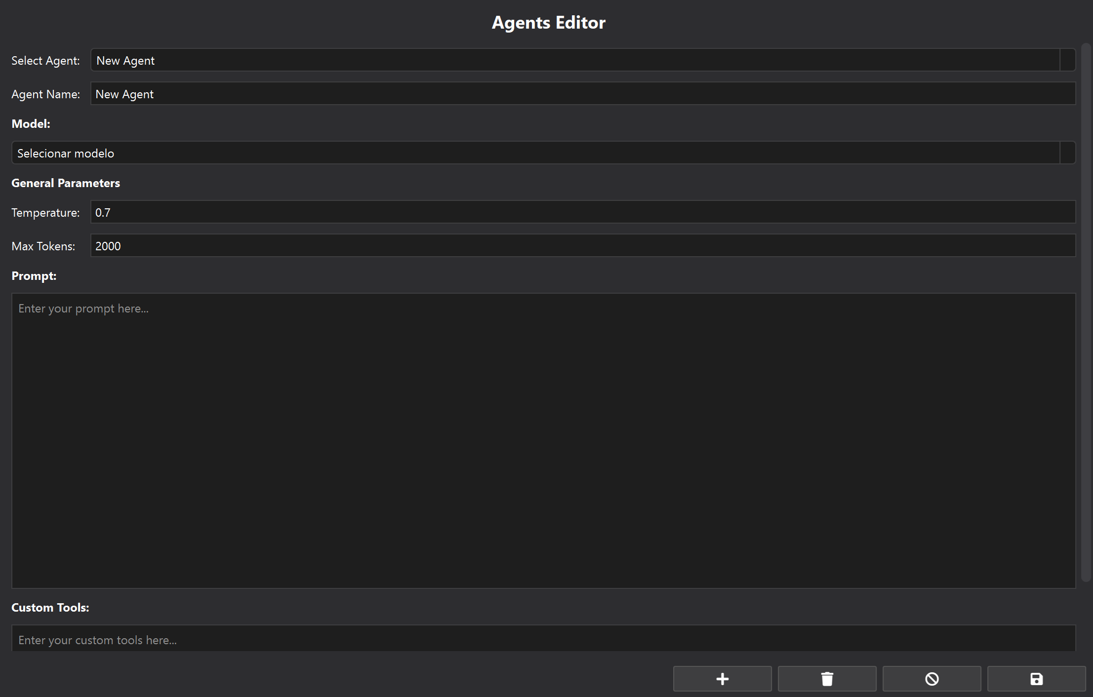 Agent Editor Interface