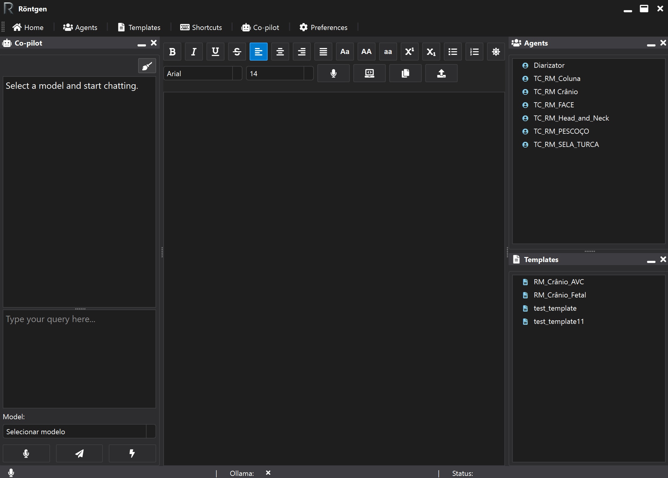 Rontgen App Interface