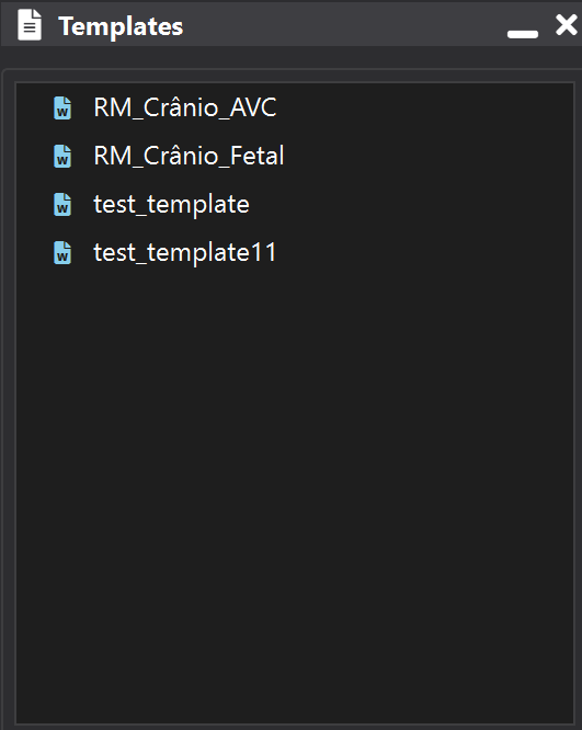 Templates List Interface