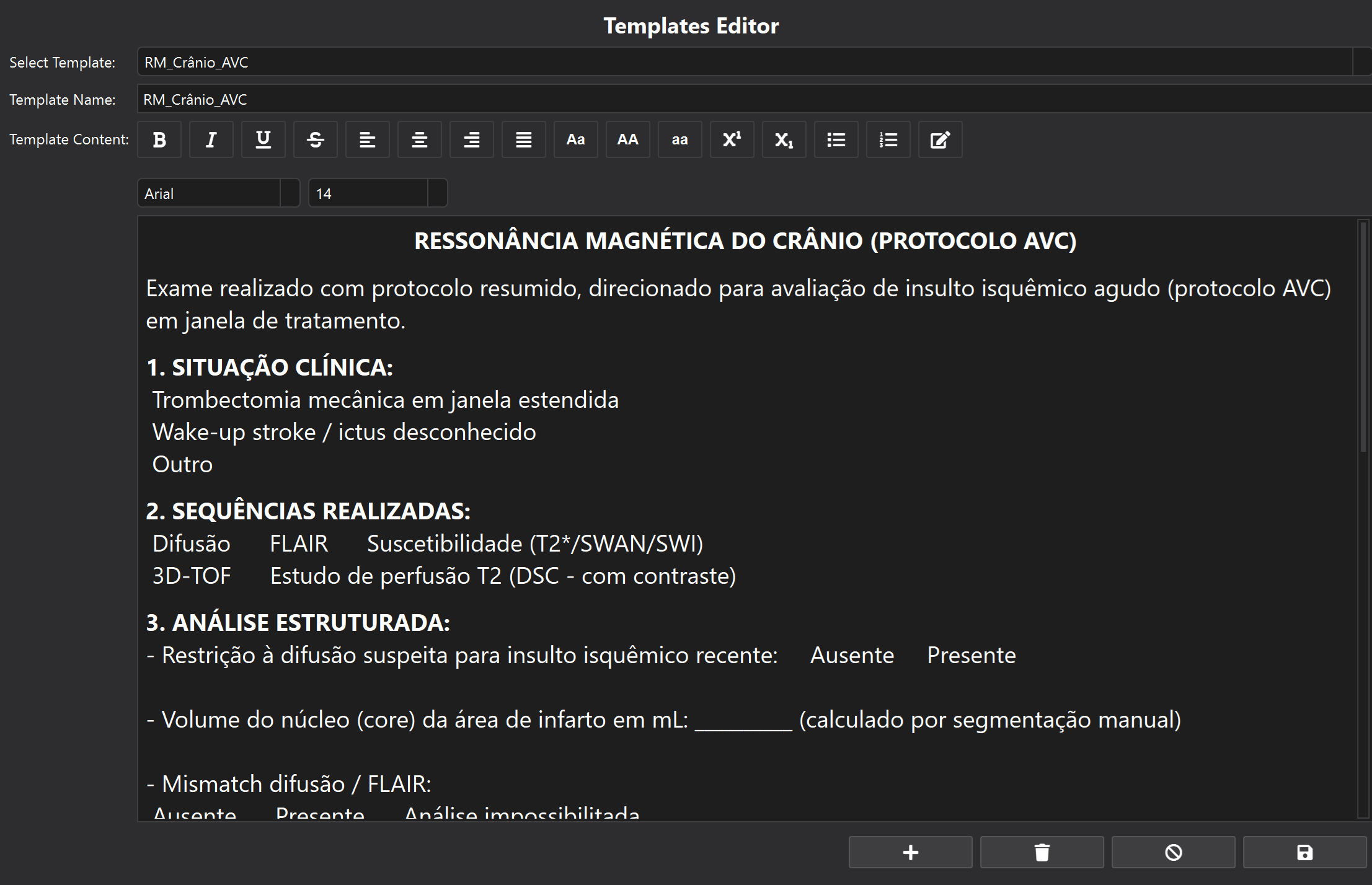 Template Editor Interface