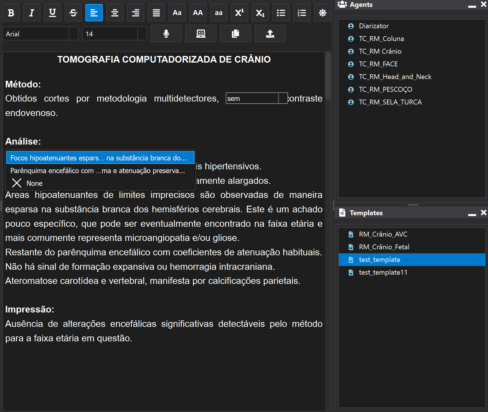 Template Inserted in Editor