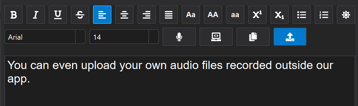 Audio Upload Example